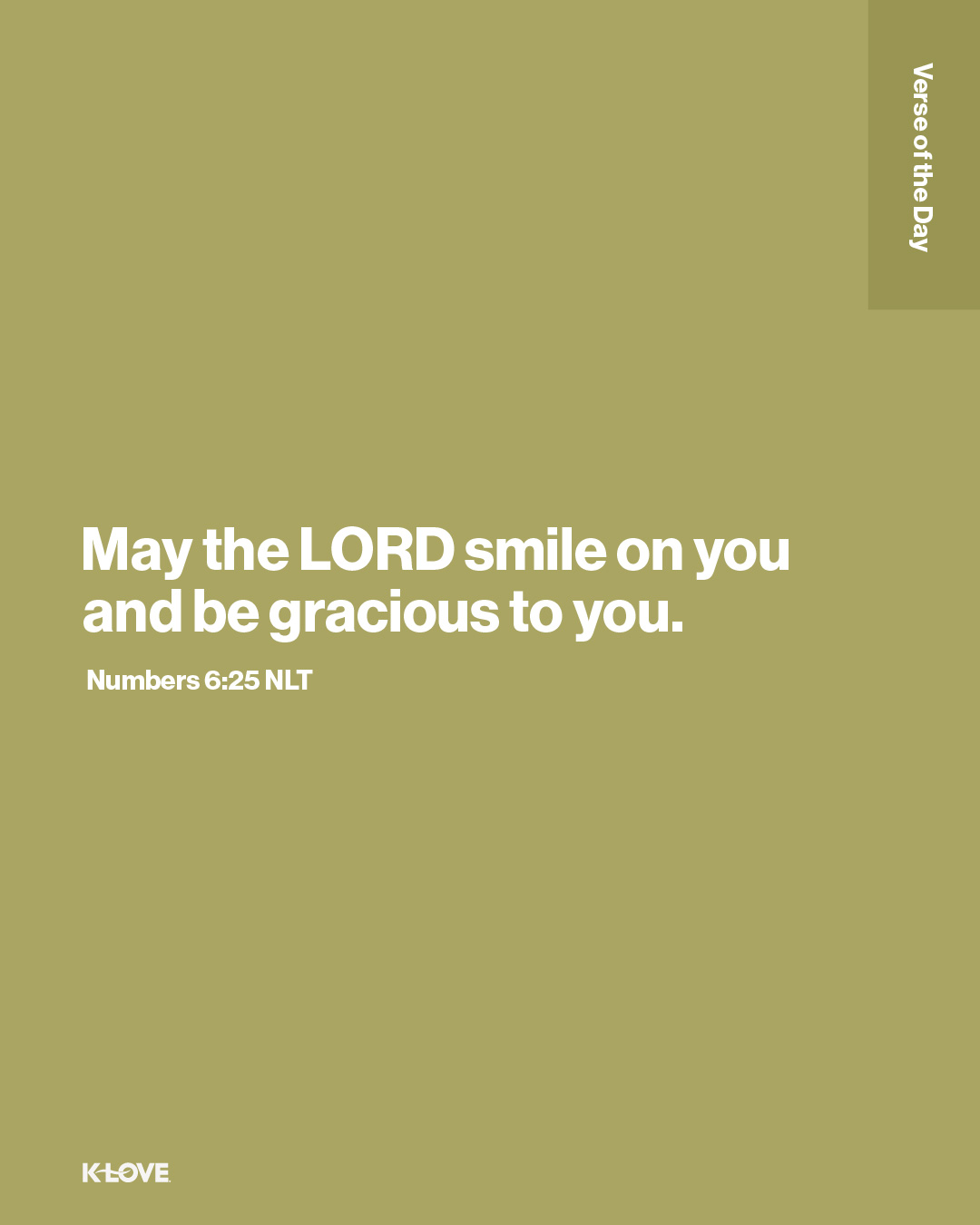 May the LORD smile on you and be gracious to you.