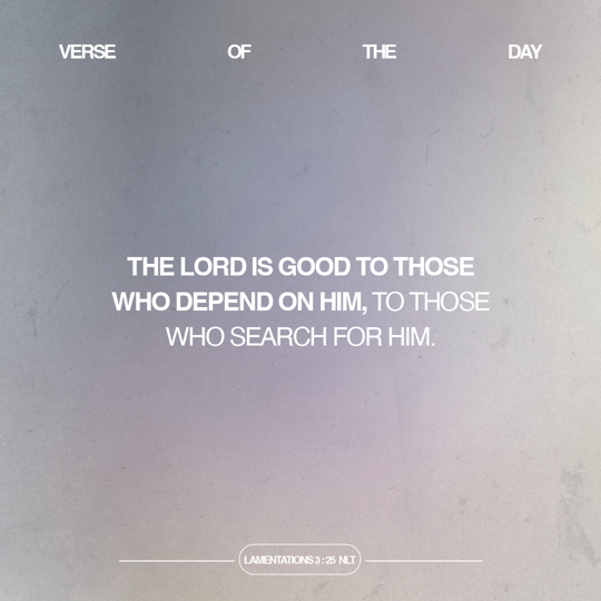 The LORD is good to those who depend on Him, to those who search for Him.