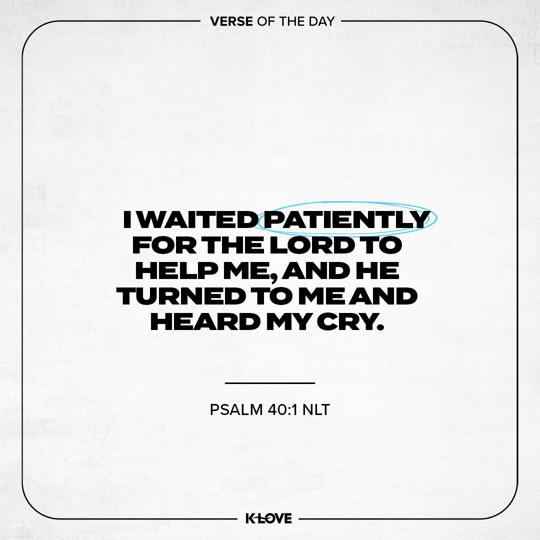 I waited patiently for the LORD to help me, and He turned to me and heard my cry.