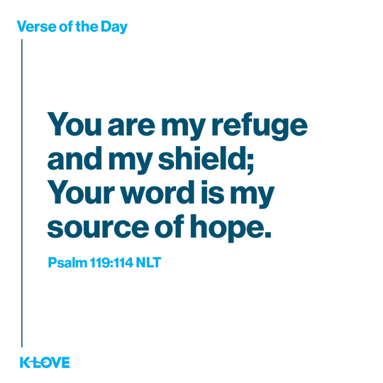 You are my refuge and my shield; Your word is my source of hope.