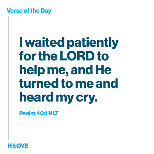 I waited patiently for the LORD to help me, and He turned to me and heard my cry.