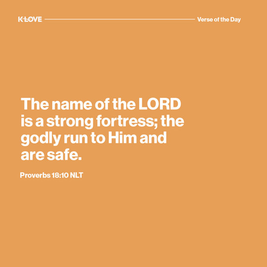 The name of the LORD is a strong fortress; the godly run to Him and are safe.