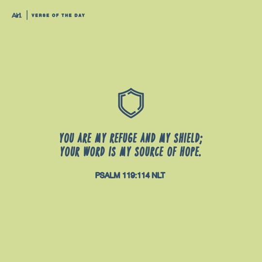 You are my refuge and my shield; Your word is my source of hope.