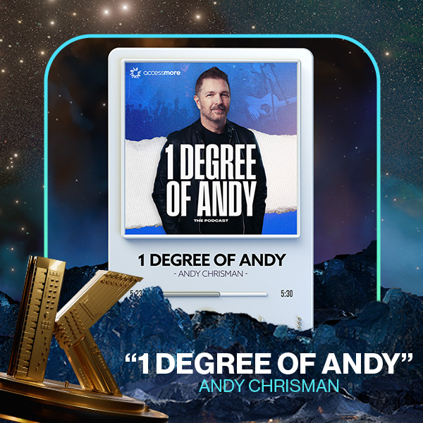 Vote 1 Degree of Andy with Andy Chrisman for Podcast of the Year in the 2025 KLOVE Fan Awards
