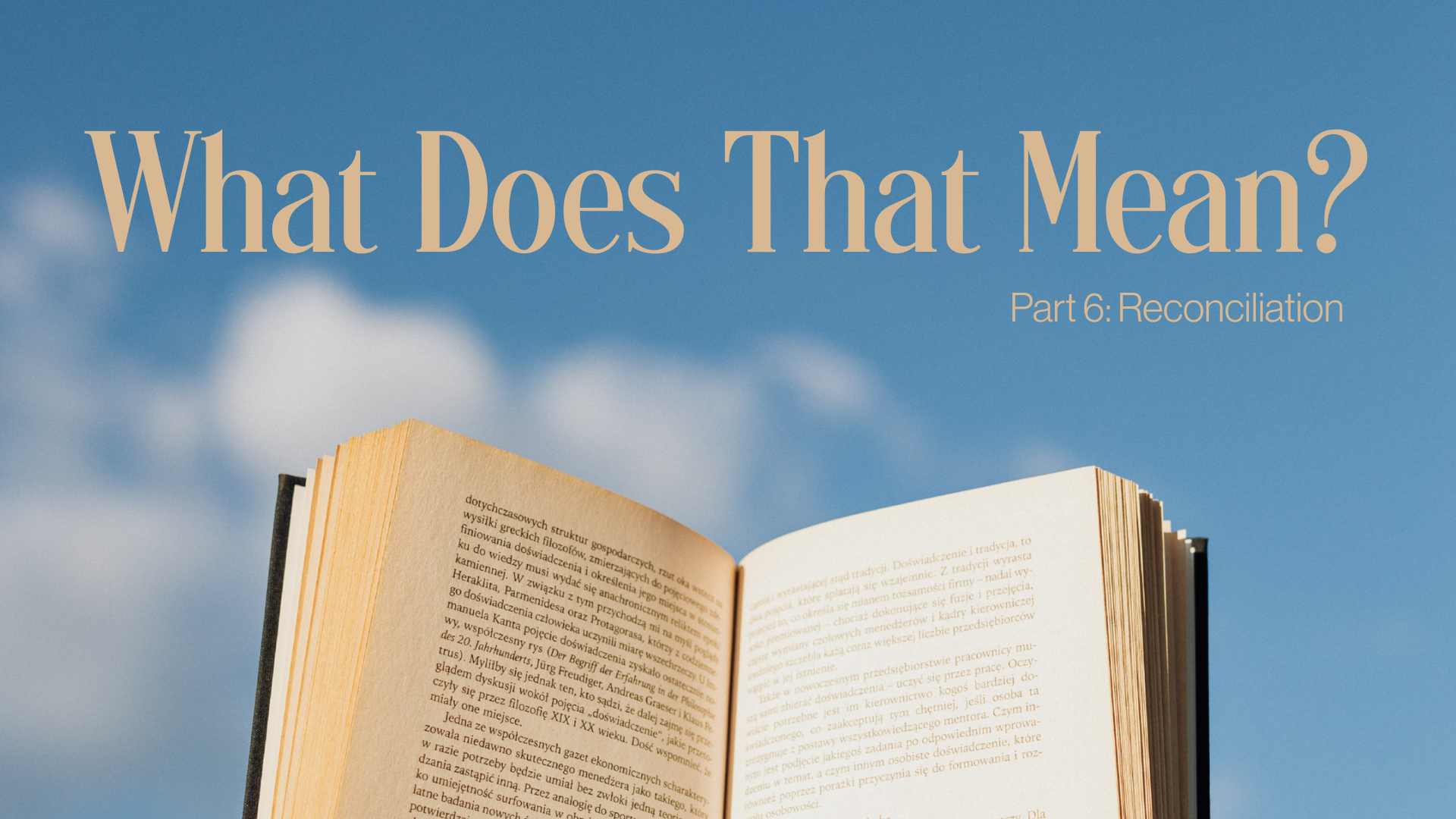 Part 6 Reconciliation