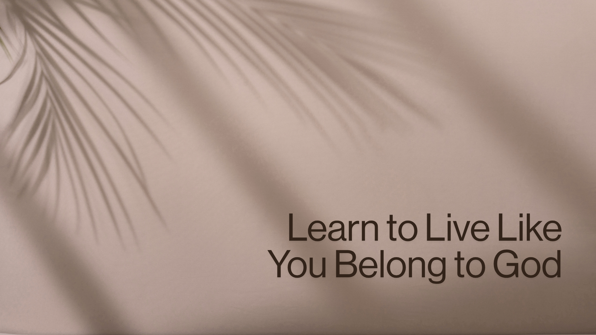 Learn to Live Like You Belong to God Image