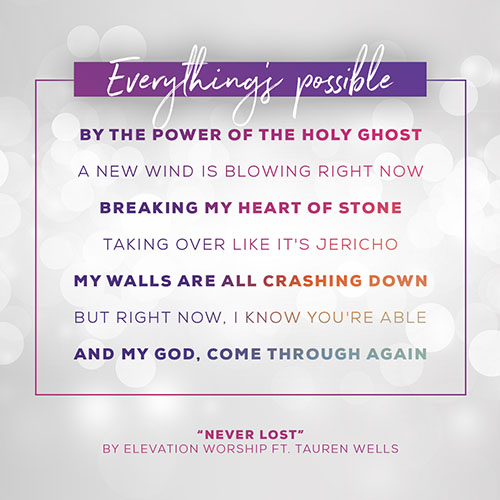 Lyrics To "Never Lost" by Elevation Worship Ft. Tauren Wells