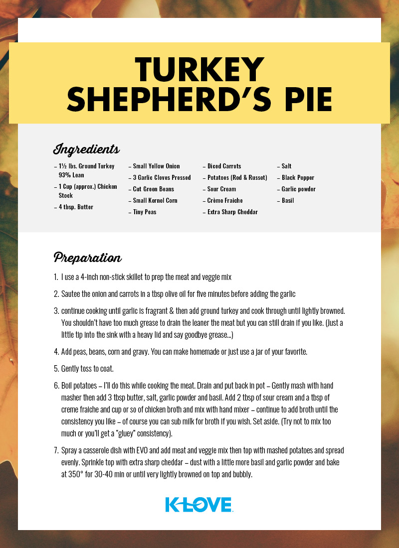 Turkey Shepherd’s Pie