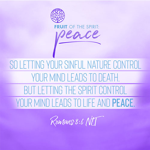 "So letting your sinful nature control your mind leads to death. But letting the Spirit control your mind leads to life and peace." - Romans 8:6