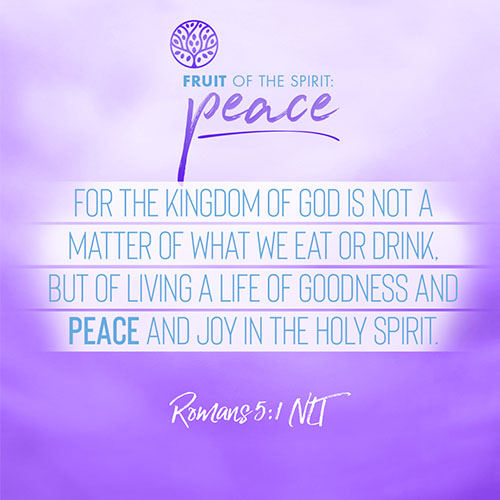 "For the Kingdom of God is not a matter of what we eat or drink, but of living a life of goodness and peace and joy in the Holy Spirit." - Romans 14:17