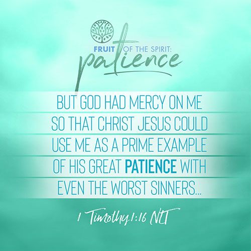 “But God had mercy on me so that Christ Jesus could use me as a prime example of his great patience with even the worst sinners..."  - 1 Timothy 1:16 