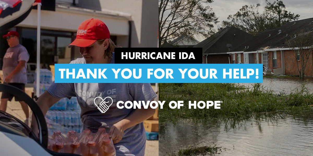 Hurricane Ida Thank you for your Help! Convoy of Hope