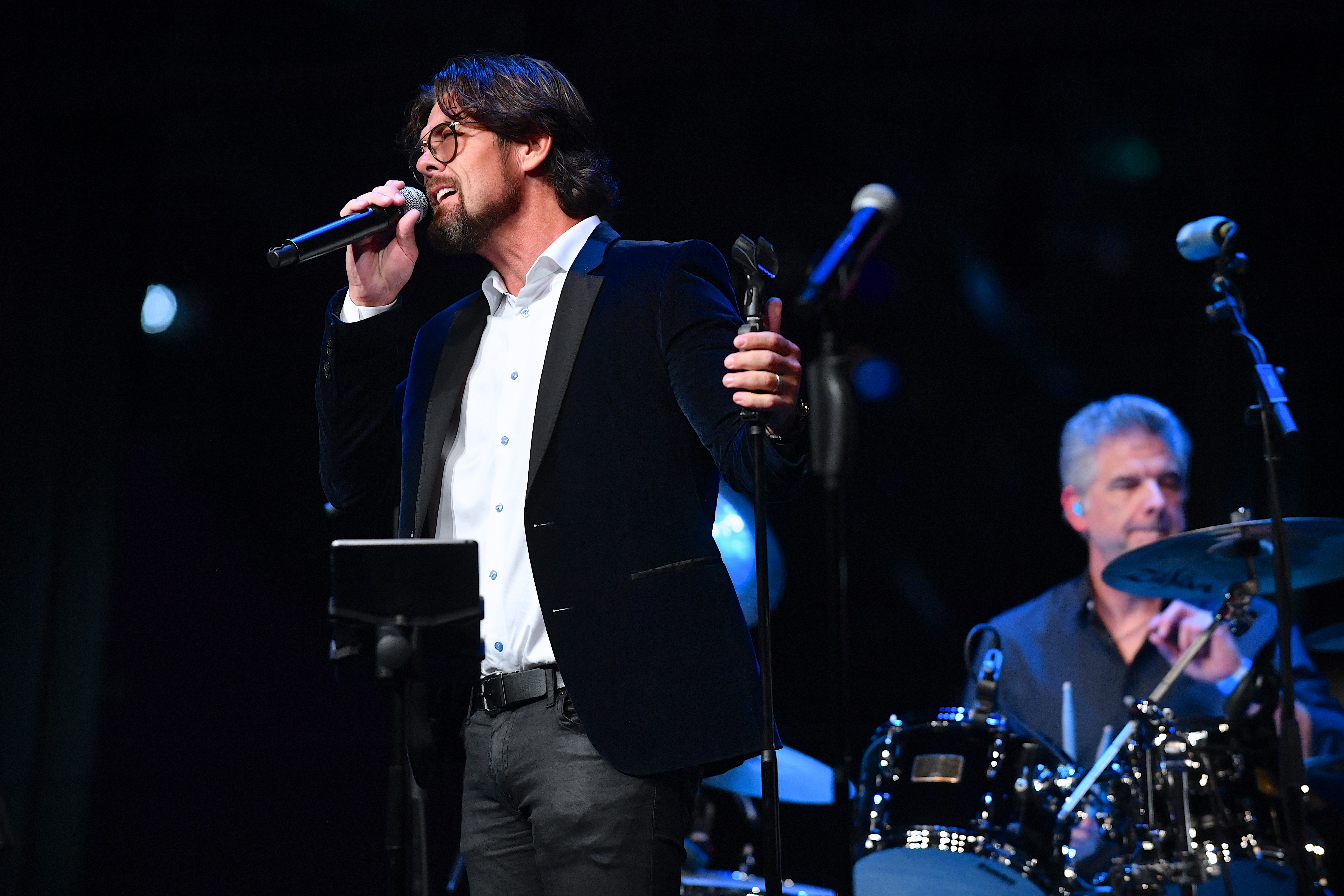 Jason Crabb performs on stage during the afterparty for the premiere of Lionsgate