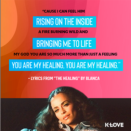 "Cause I can feel Him rising on the inside A fire burning wild and bringing me to life My God you are so much more than just a feeling You are my healing, You are my healing" - Lyrics from "The Healing"