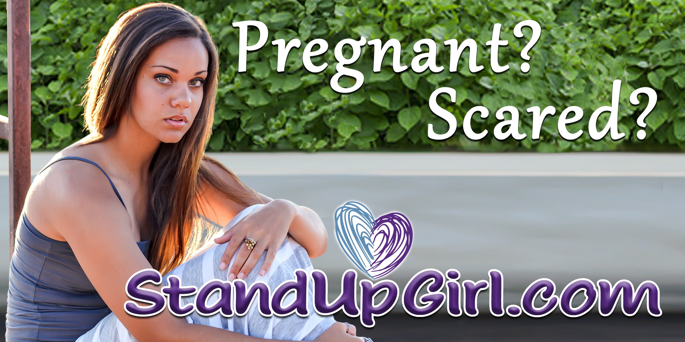 Text asked are you pregnant? Scared? standupgirl.com