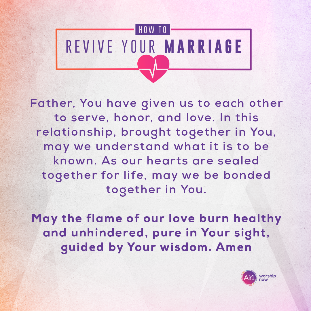 Father, You have given us to each other to serve, honor, and love. In this relationship, brought together in You, may we understand what it is to be known. As our hearts are sealed together for life, may we be bonded together in You. May the flame of our love burn healthy and unhindered, pure in Your sight, guided by Your wisdom. Amen