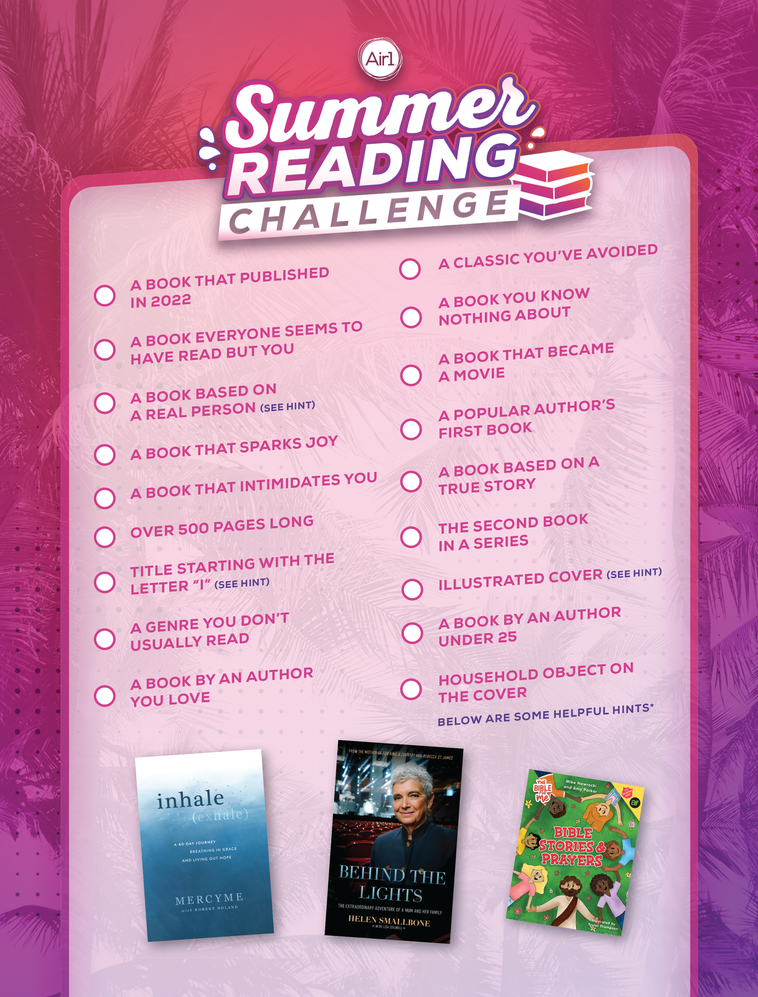 Summer Reading Challenge Checklist