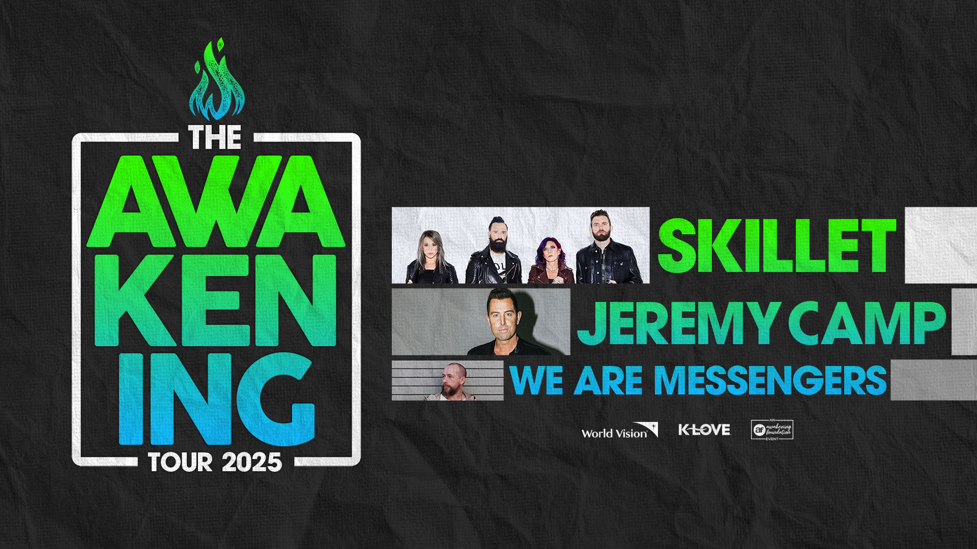 The Awakening Tour 2025 with Skillet Jeremy Camp and We Are Messengers