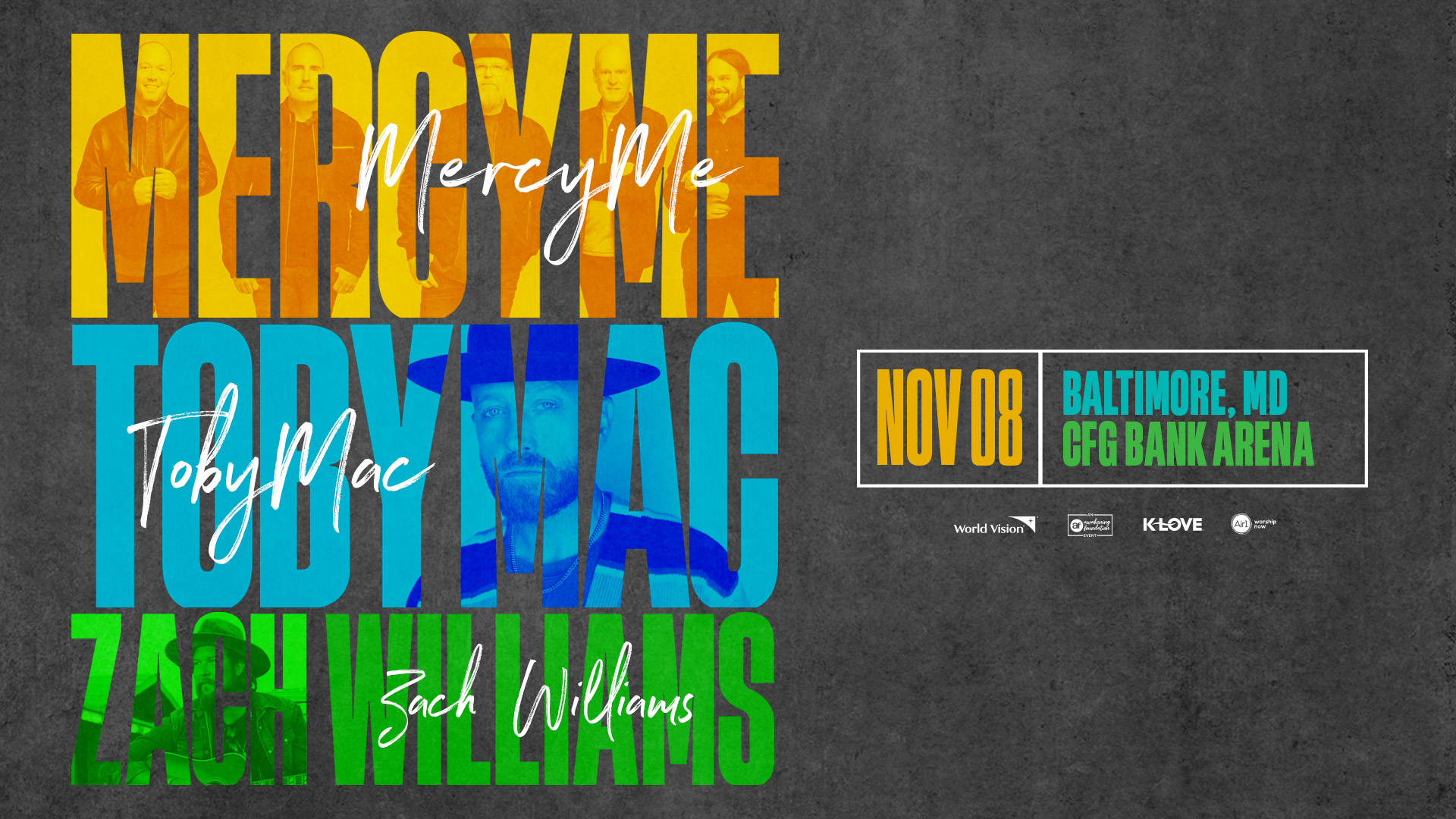 MercyMe, TobyMac, Zach Williams 2024 Fall Tour