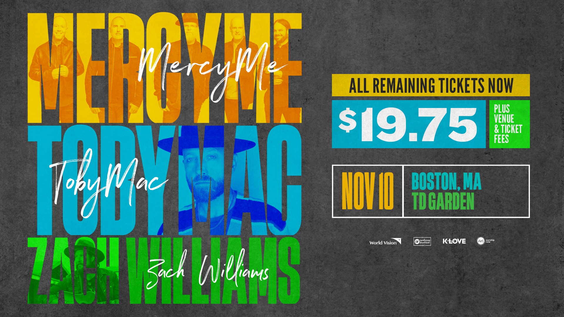 MercyMe, TobyMac, Zach Williams 2024 Fall Tour 