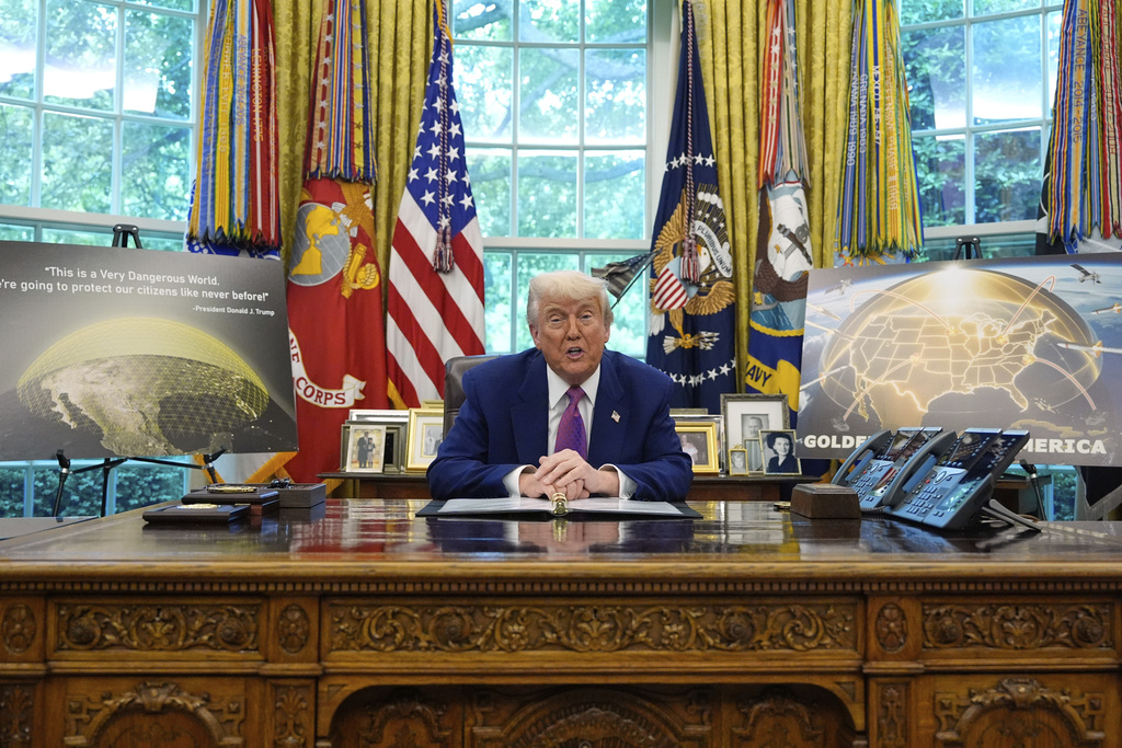 President Donald Trump shares
