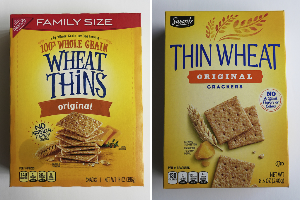Combo of images shows, Mondelez