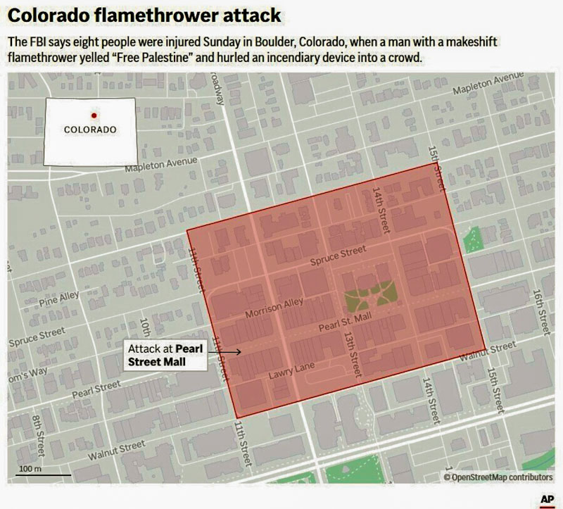 The people injured in the Pearl Street attack range in age from 52 to 88.