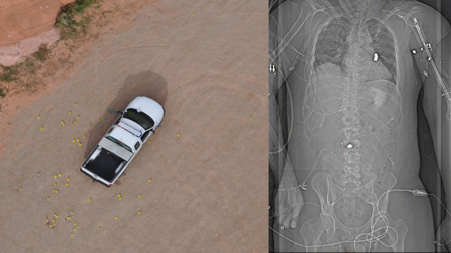 The scene of the crime following the shooting of Brody Young