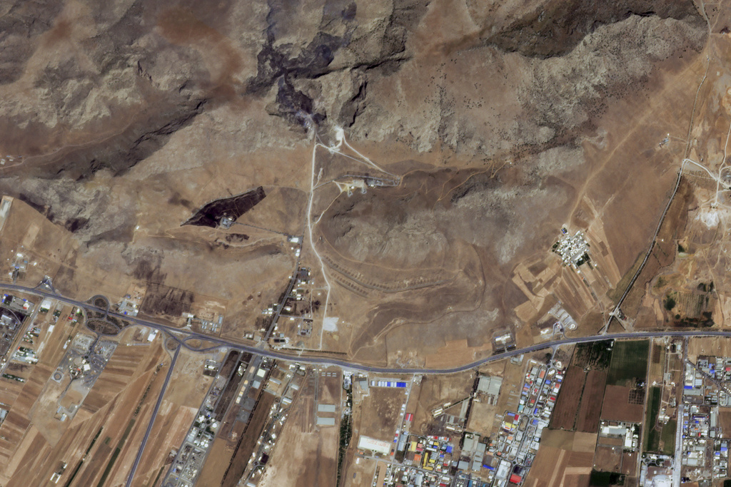 An Iranian missile base near Kermanshah, Iran, after an Israeli strike