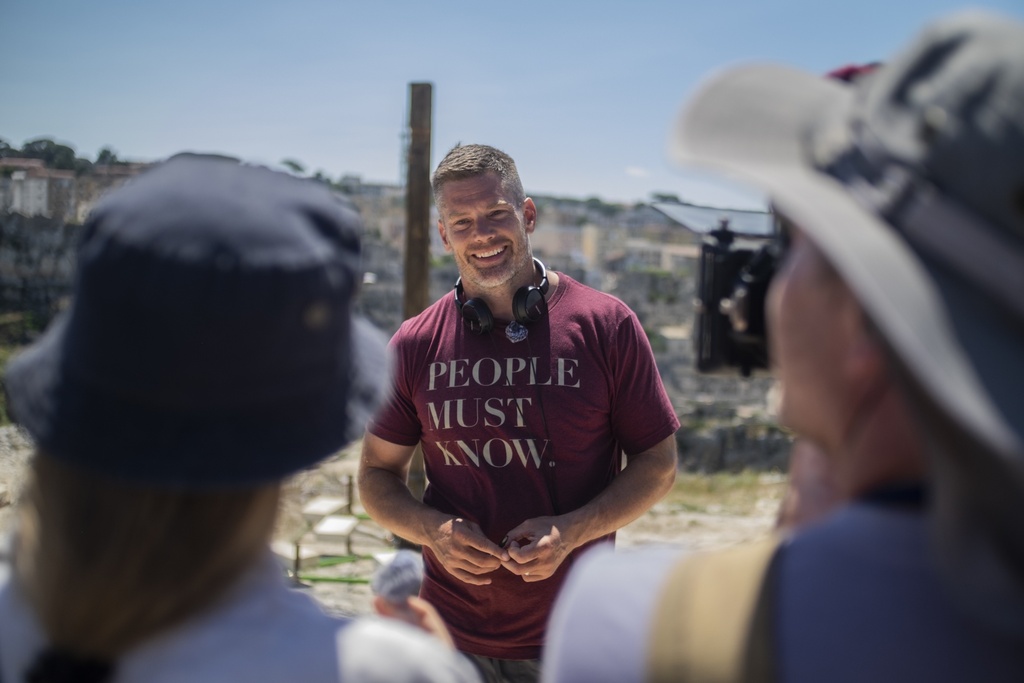Showrunner Dallas Jenkins appears during the filming of season six of the series "The Chosen" in Matera, Italy