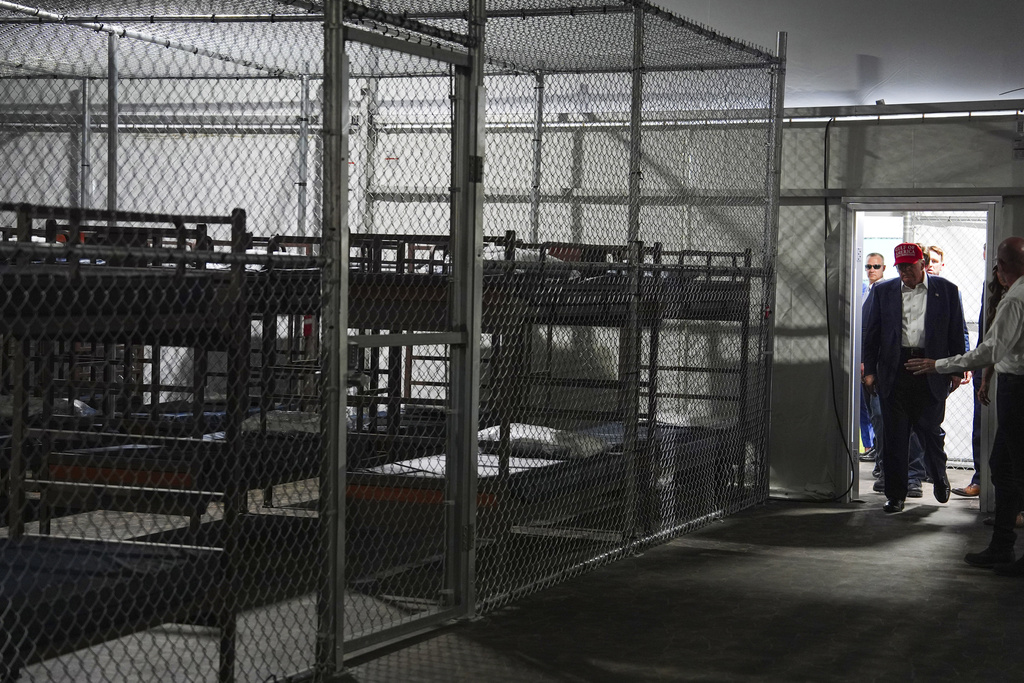 President Donald Trump tours "Alligator Alcatraz," a new migrant detention facility at Dade-Collier Training and Transition facility
