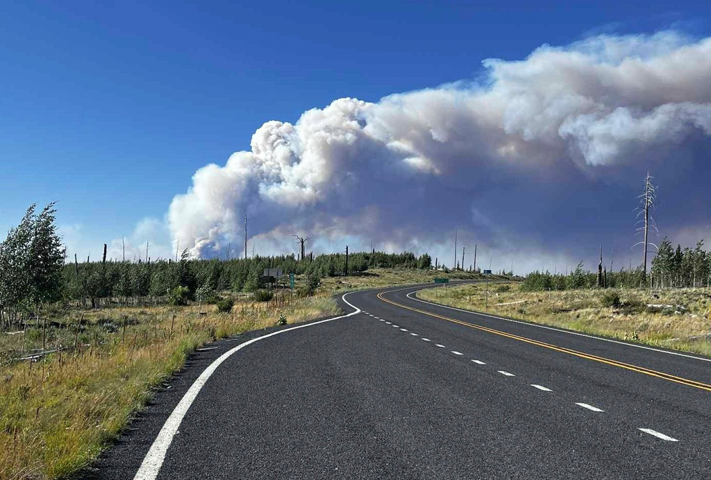Wildfire smoke near the Grand Canyon