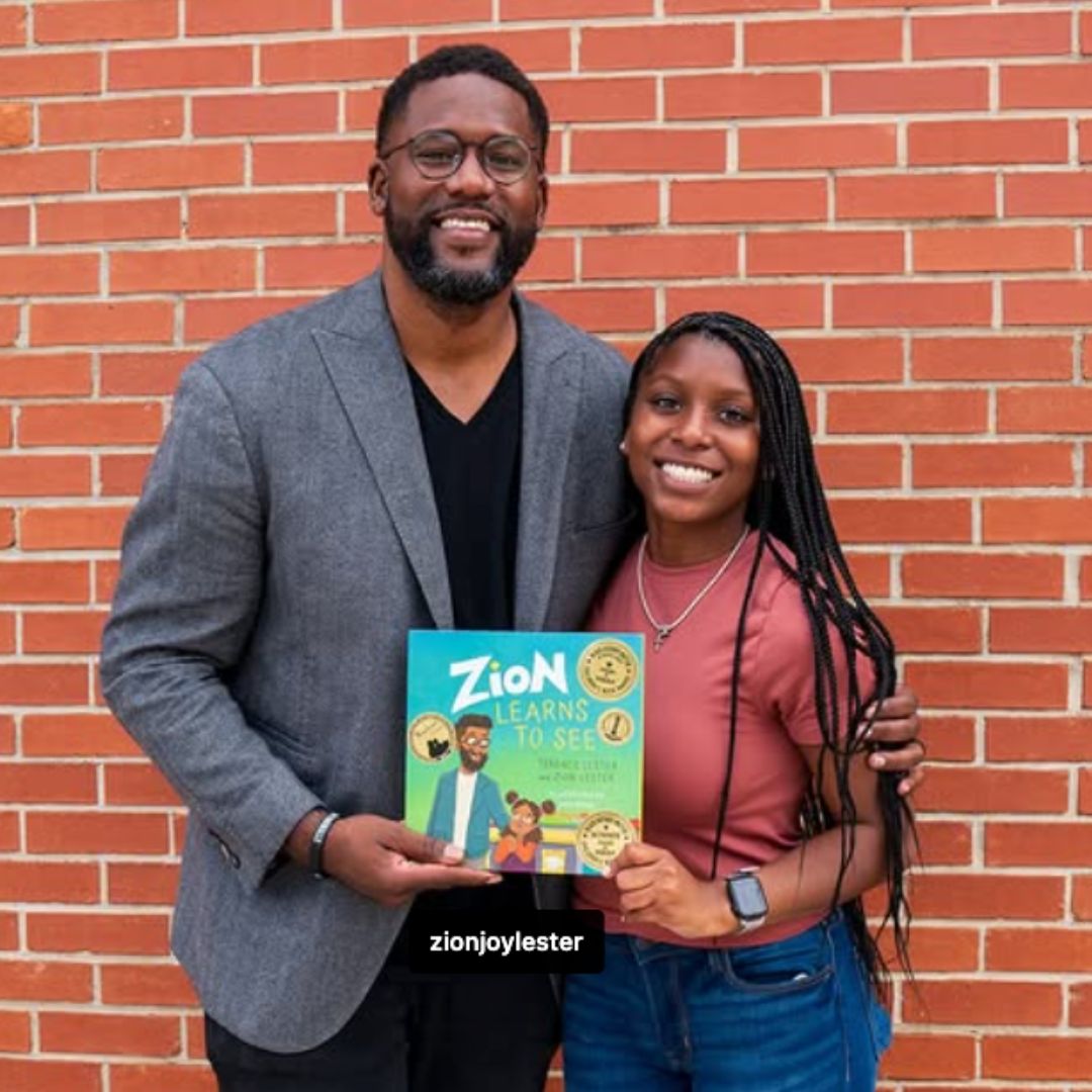 "Zion Learns To See" author Dr. Terence Lester and his daughter Zion Joy Lester