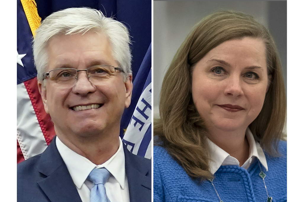 Federal Reserve Board of Governors member Christopher Waller and Michelle Bowman, Vice Chair for Supervision of the Federal Reserve Board of Governors