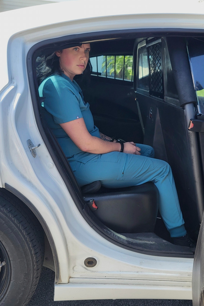 Autumn Bardisa being taken into custody 