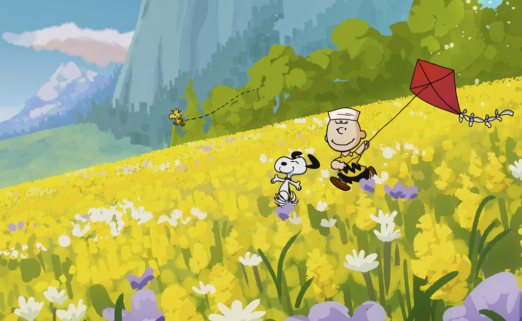 Snoopy and Charlie Brown in a scene from "Snoopy Presents: A Summer Musical." 