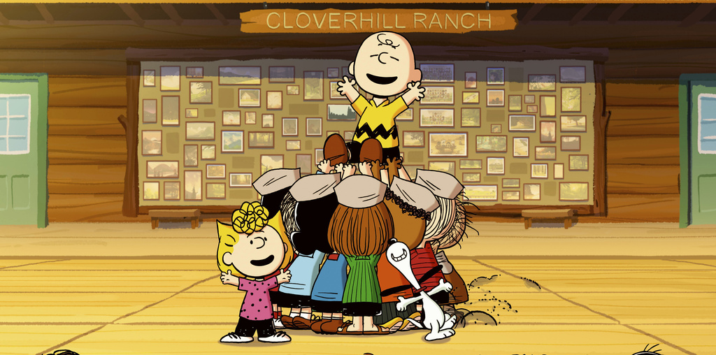 Sally, left, Charlie Brown, center, and Snoopy in a scene from "Snoopy Presents: A Summer Musical." 