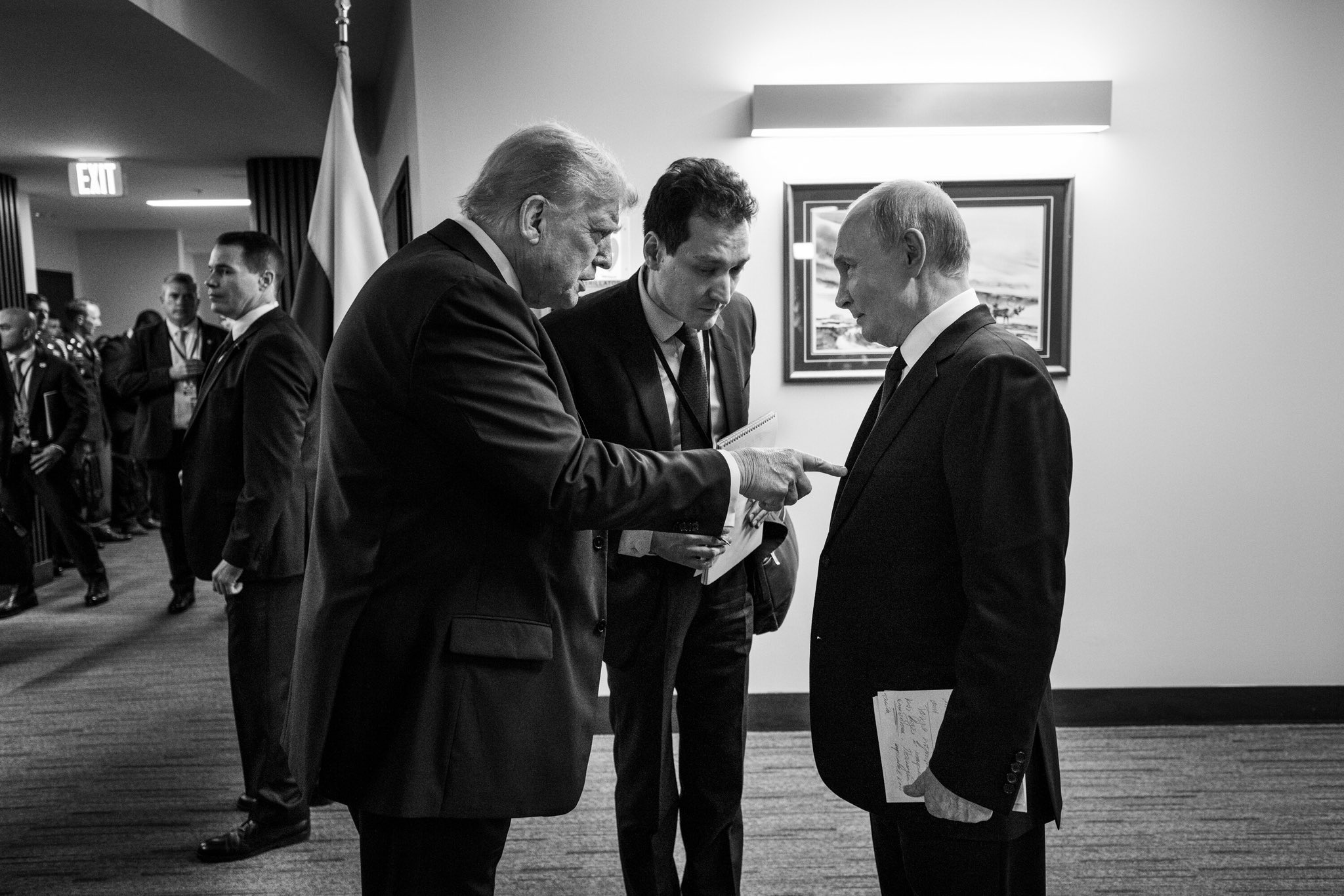 Presidents Trump and Putin chat