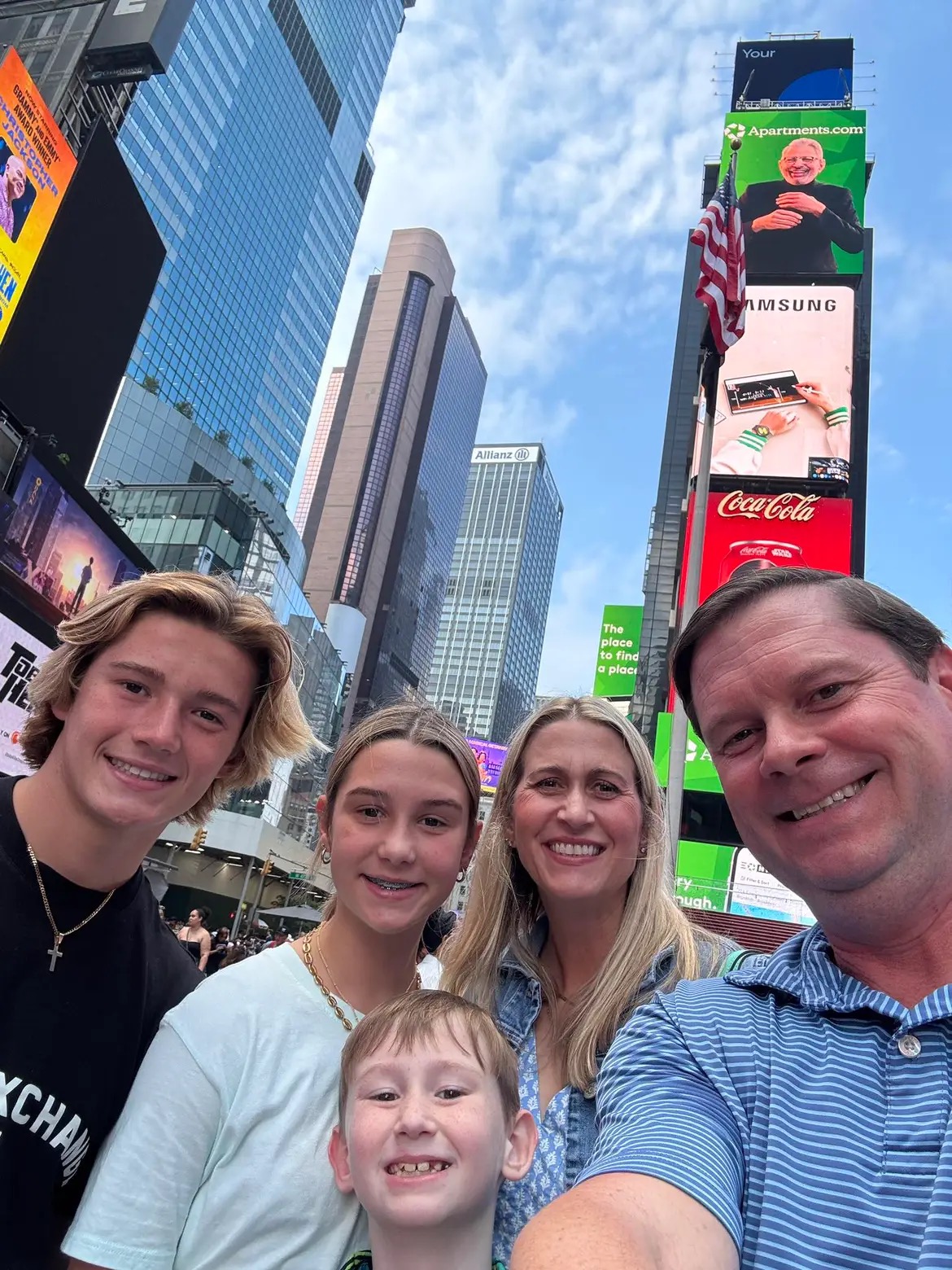 Derrington family standing in New York City
