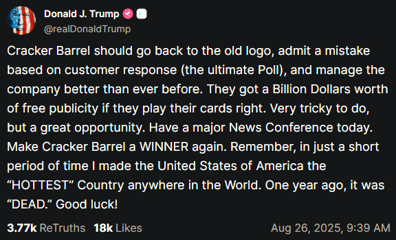 President Trump on Truth Social