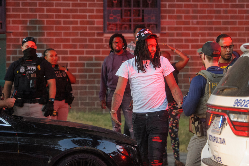 A man has his car searched by multiple federal agencies in D.C.