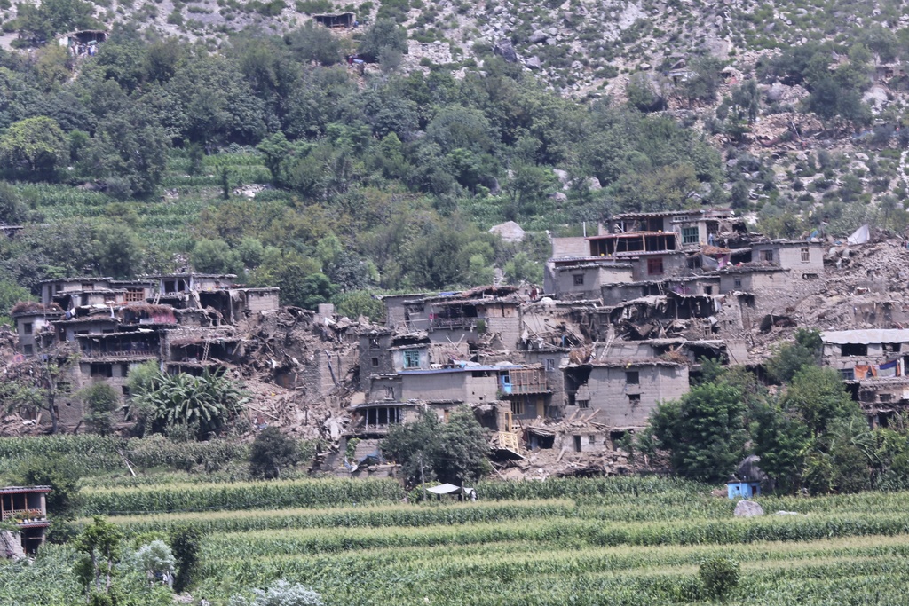 A village damaged by an earthquake that killed many people and destroyed villages in eastern Afghanistan