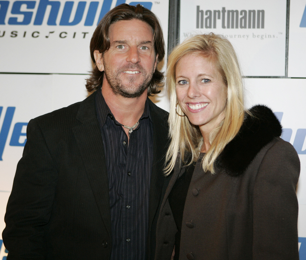 Musician Brett James and his wife Sandy appear at a pre-CMA Awards event in Nashville, Tenn.