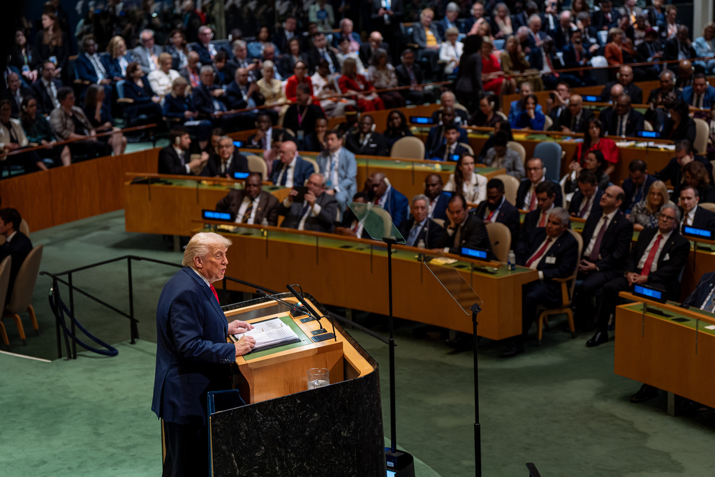 President Donald Trump addresses the 80th session of the United Nations General Assembly