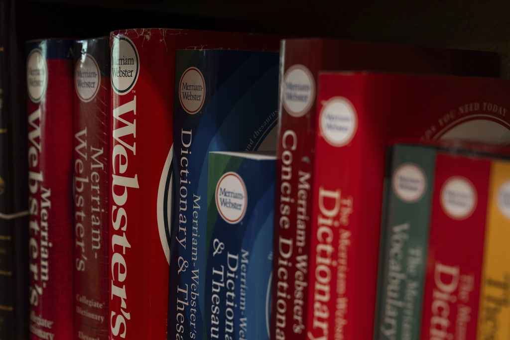 Dictionaries are displayed for sale at Powell