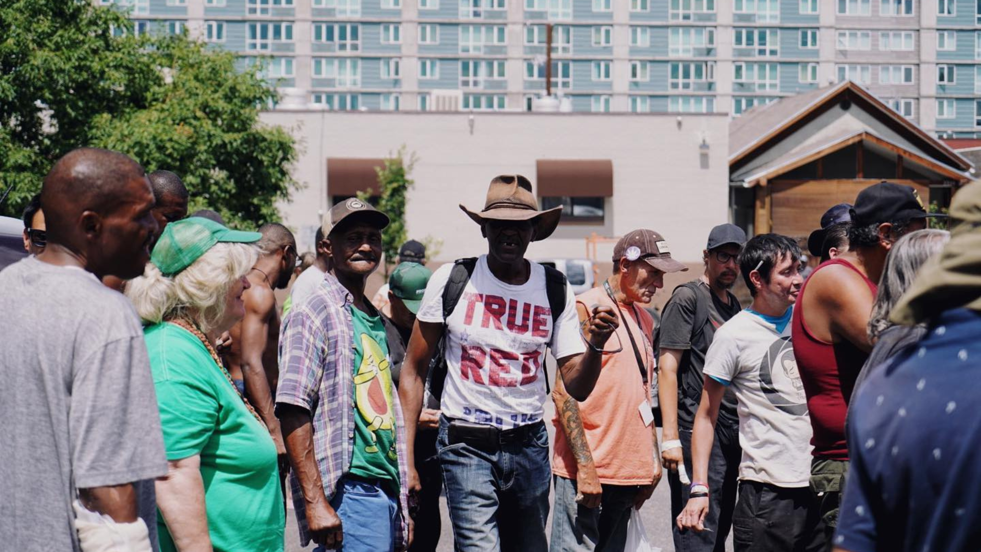 A line to receive care at a Recycle God