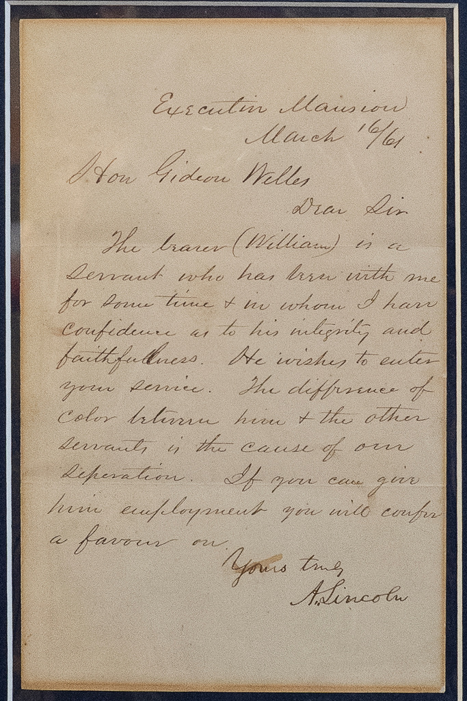 1861 job-reference letter written by Abraham Lincoln 