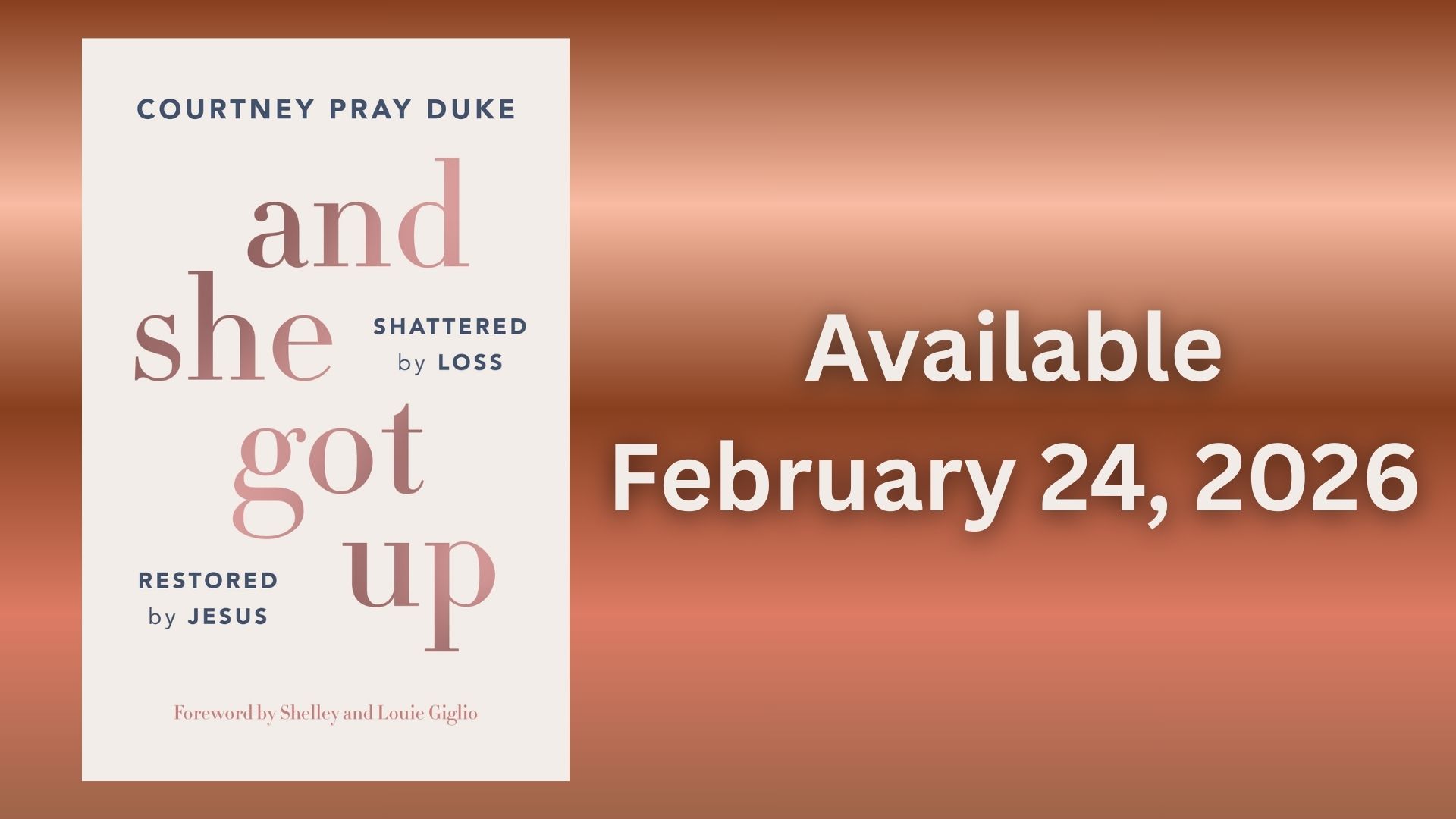 [Photo Credit: Courtney Pray Duke] Courtney Pray Duke Author of "And She Got Up" available February 24, 2026