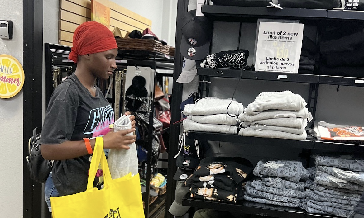 Young woman shopping