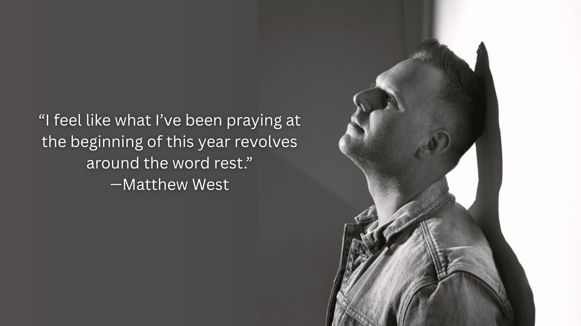 Singer-songwriter and author Matthew West, whose latest book is Don’t Stop Praying.